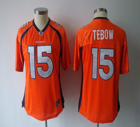 Broncos #15 Tim Tebow Orange Women's Alternate Stitched NFL Jersey